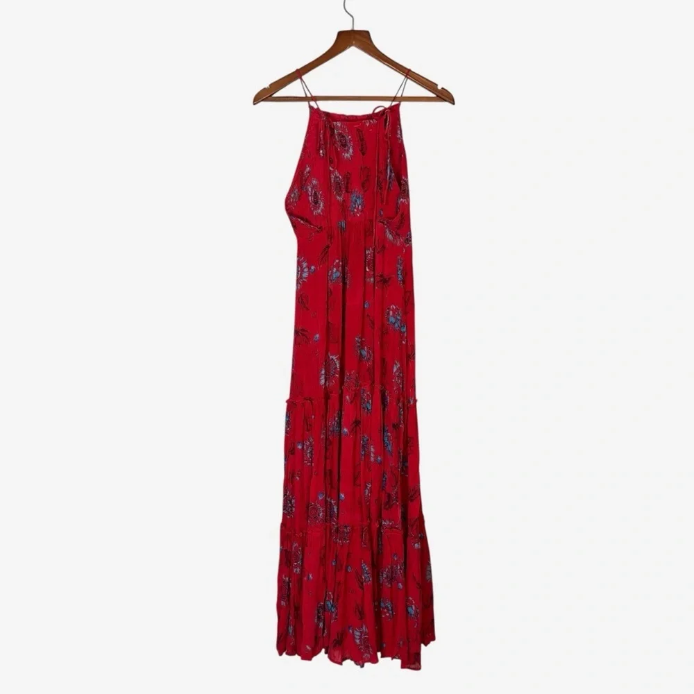 Free People Intimately Red Garden Party Floral Tiered Maxi Dress - Picture 9 of 15